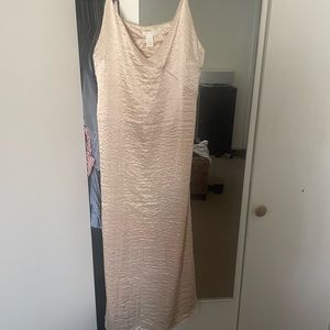 H&M Cream Satin Slip Dress